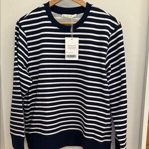 Everlane Navy Striped Sweatshirt XL